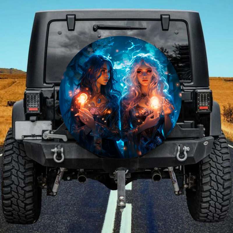 Load image into Gallery viewer, Witches spare tire cover thickened leather universal
