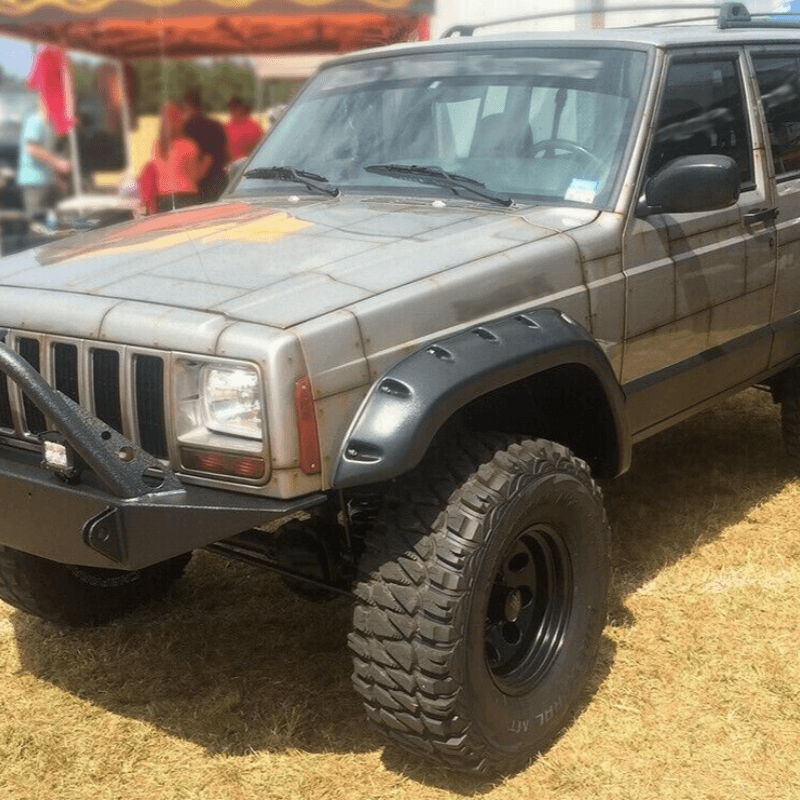 Load image into Gallery viewer, Pocket Rivet Style Wheel Fender Flares Textured Fit For Jeep Cherokee XJ
