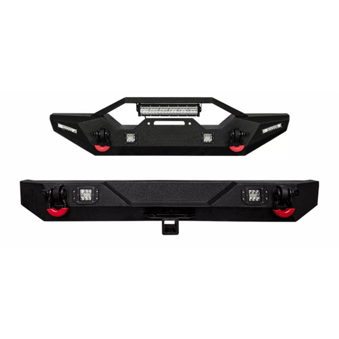 Front/Rear Bumper W/Winch Plate&Lights For 97-06 Jeep Wrangler TJ