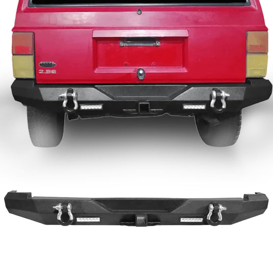 Rear Bumper w/ Floodlight & D-Ring  Hitch Receiver For Jeep Cherokee XJ 1984-2001