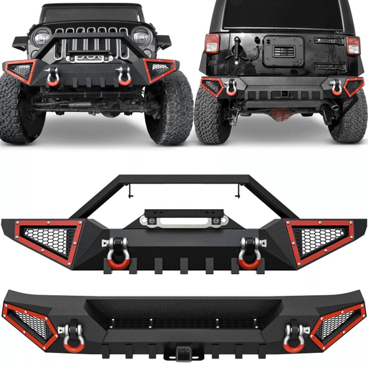 Front / Rear Bumper Combo Fits 07-18 Jeep Wrangler JK Unlimited w