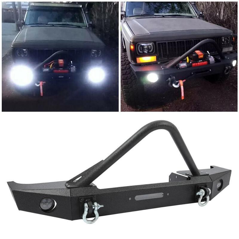 Load image into Gallery viewer, Front Bumper W/ Fog Lights &amp; Winch Plate builts for 84-01 Jeep Cherokee XJ
