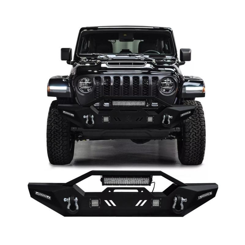 Load image into Gallery viewer, Front Bumper with LED Lights and D-Ring  For 07-24 Jeep Wrangler JL
