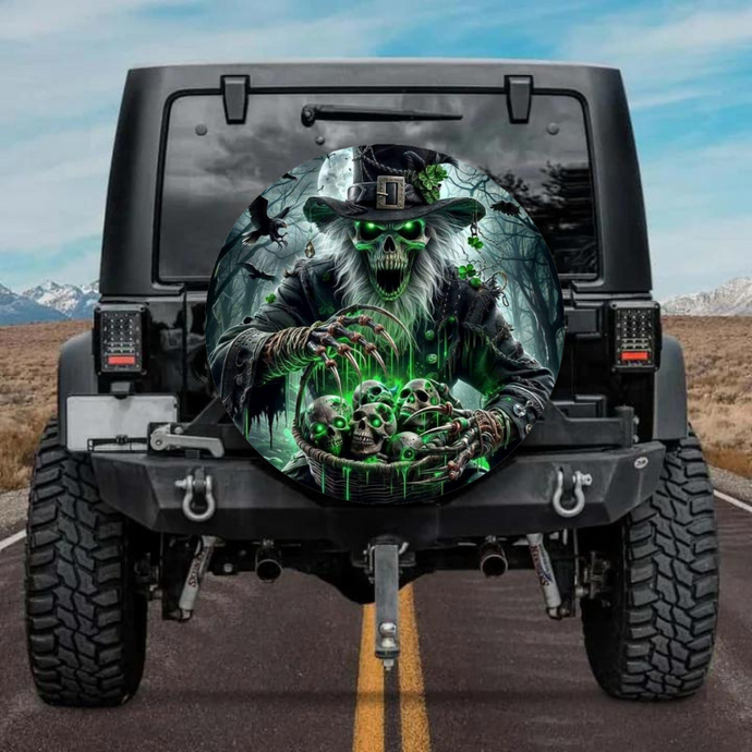 Halloween design spare tire cover thickened leather universal