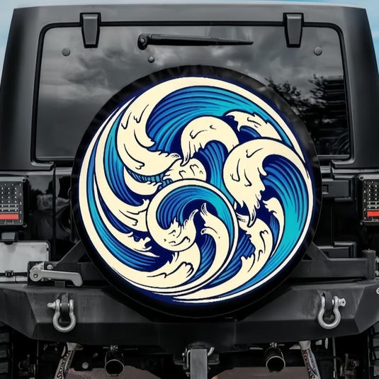 Mighty Ocean Wave Spare Tire Cover