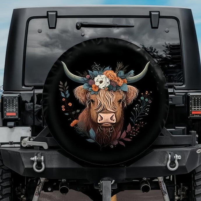 Highland Cow Tire Cover