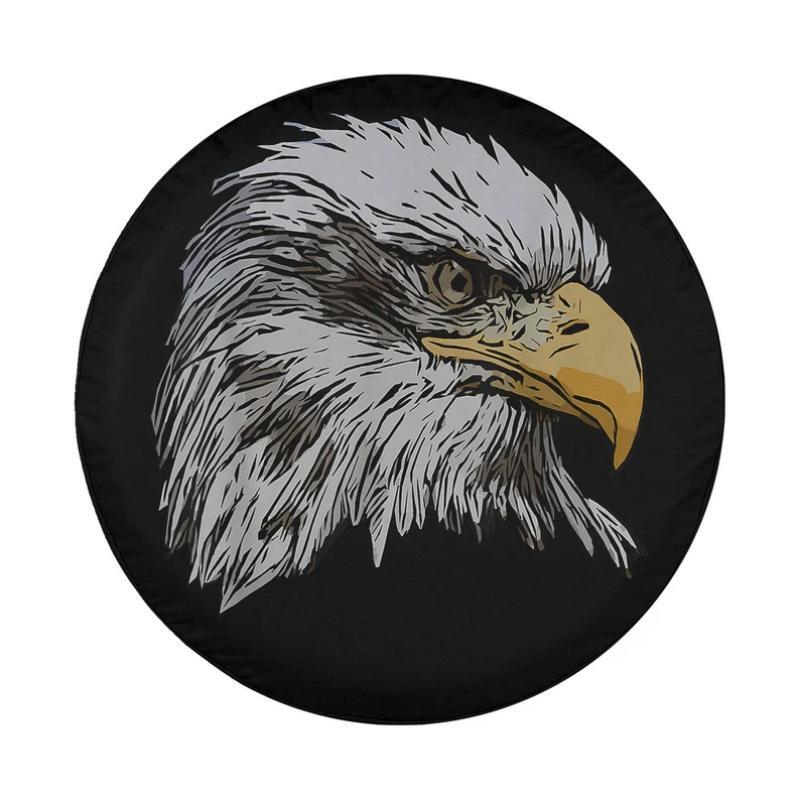 Load image into Gallery viewer, Eagle Imprint American Bird Animal Retro Art Motif Bald Spare Tire Cover Thickening Leather Universal
