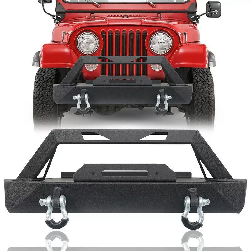 Load image into Gallery viewer, Front + Rear Bumper Combo w/ Winch Plate &amp; D-Rings  Fits For 76-86 Jeep Wrangler CJ-7
