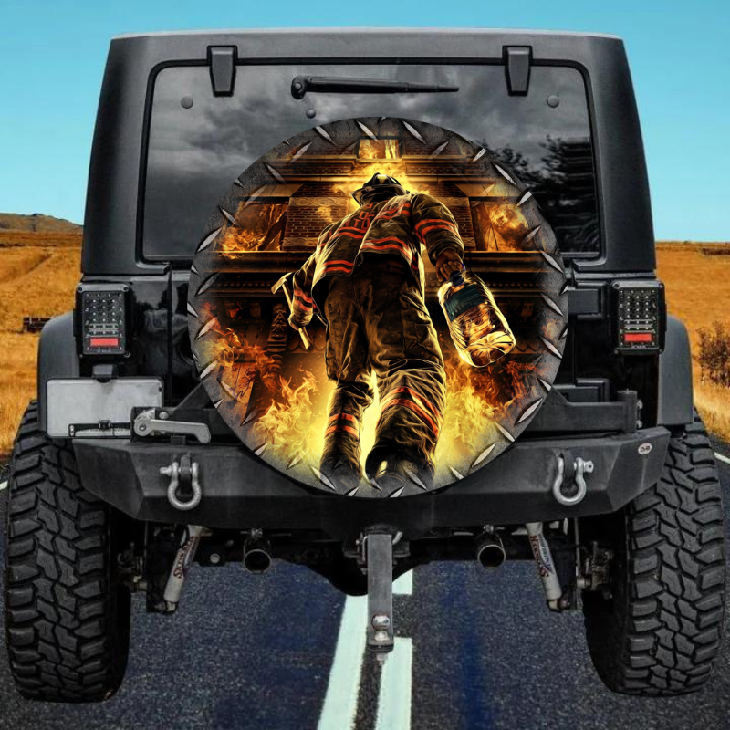 Load image into Gallery viewer, Firefighter 14 spare tire cover thickened leather universal
