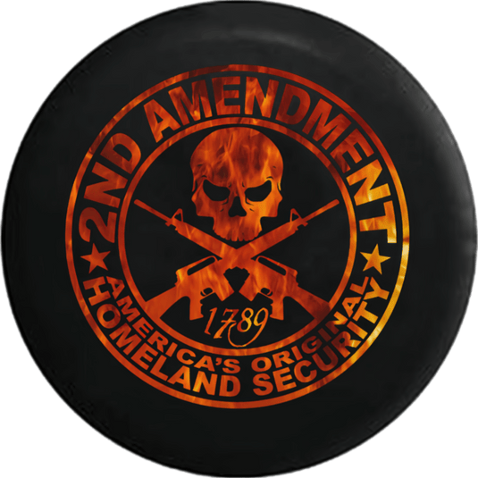 2nd Amendment Homeland Security Skull Fire Flames