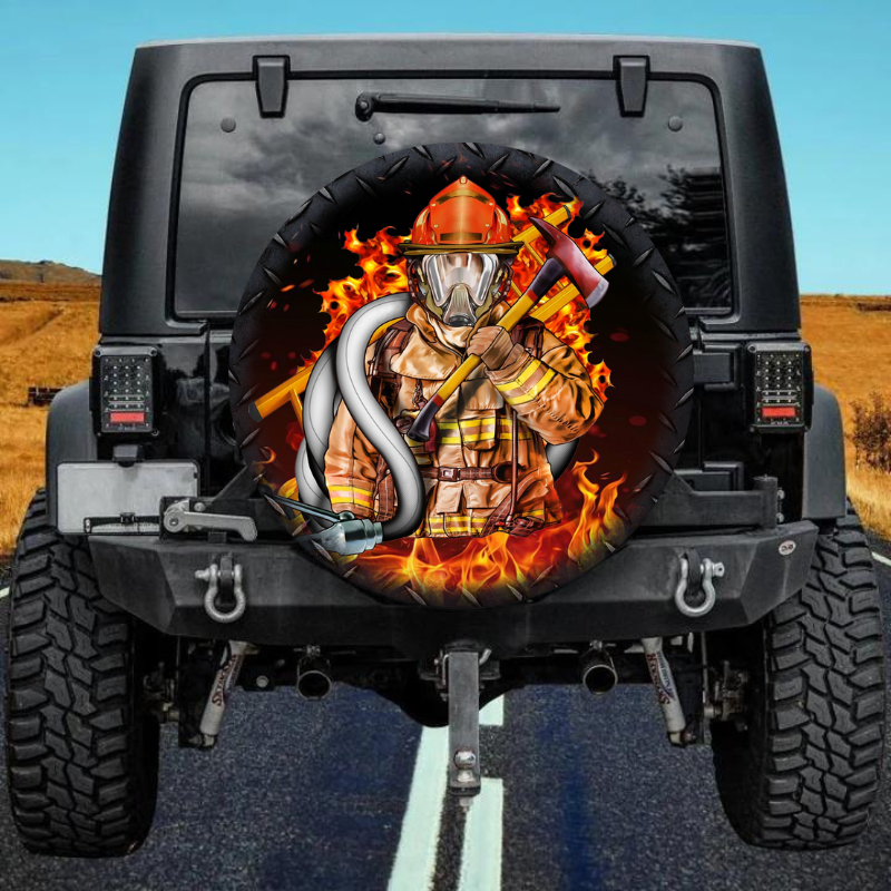 Load image into Gallery viewer, Firefighter 15 spare tire cover thickened leather universal
