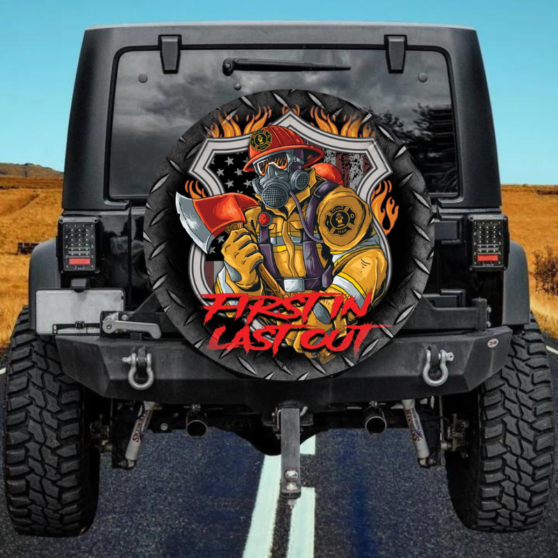 Load image into Gallery viewer, Firefighter 18 spare tire cover thickened leather universal
