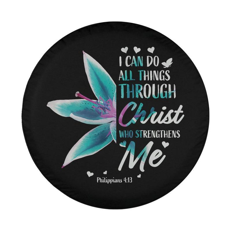 Load image into Gallery viewer, Womens Philippians 413 Christian Bible Verse Gifts Women Religious Tank Top Spare Tire Cover Thickening Leather Universal
