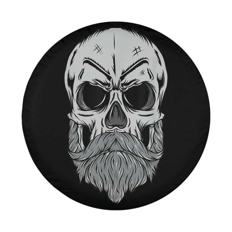 Load image into Gallery viewer, Cool Hipster Skull With Beard And Mustache Skeleton Spare Tire Cover Thickening Leather Universal
