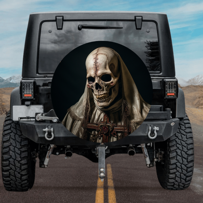 New skull design spare tire cover thickened leather universal - Skull Priest