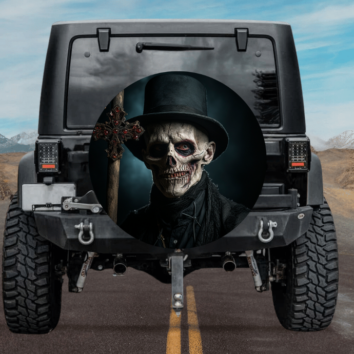 New skull design spare tire cover thickened leather universal - Skull Gentleman