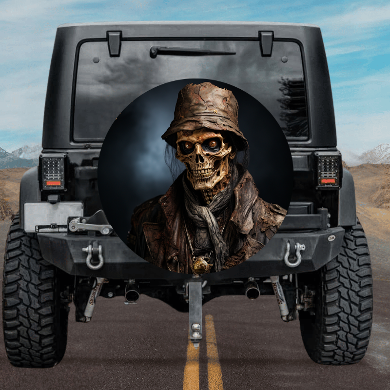 Load image into Gallery viewer, New skull design spare tire cover thickened leather universal - Skeleton Cowboy
