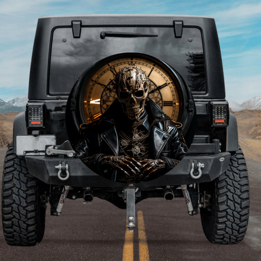 New skull design spare tire cover thickened leather universal - Skeleton Gentleman Ⅲ