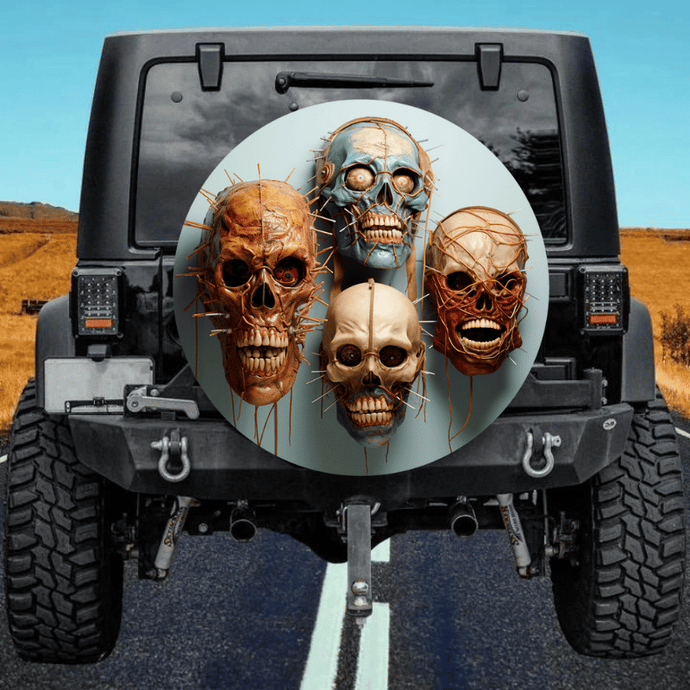 Vintage mask spare tire cover thickened leather universal