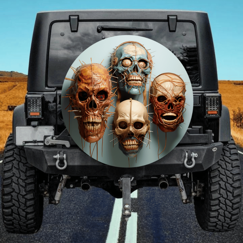 Load image into Gallery viewer, Vintage mask spare tire cover thickened leather universal
