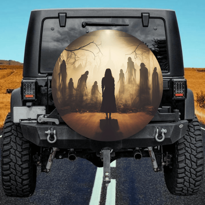 Spooky spare tire cover thickened leather universal