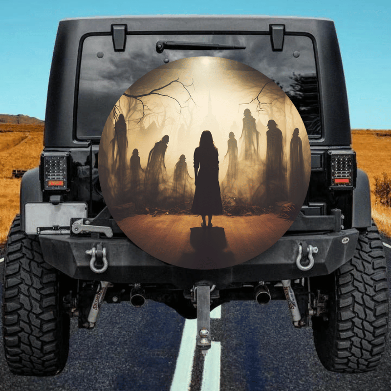 Load image into Gallery viewer, Spooky spare tire cover thickened leather universal
