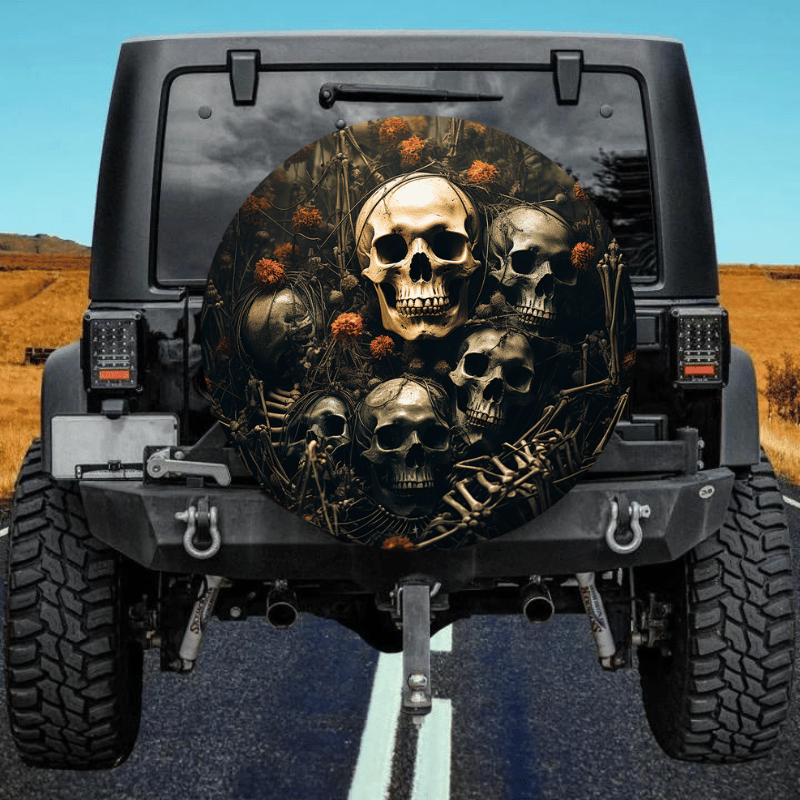 Load image into Gallery viewer, Skulls Scarecrow spare tire cover thickened leather universal
