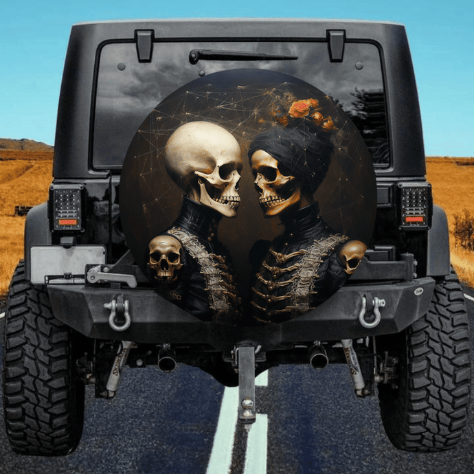 Skeletons spare tire cover thickened leather universal