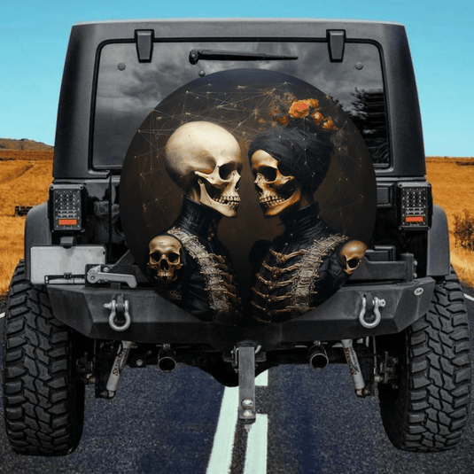 Skeletons spare tire cover thickened leather universal