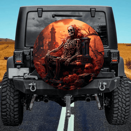 Skeleton tomb spare tire cover thickened leather universal