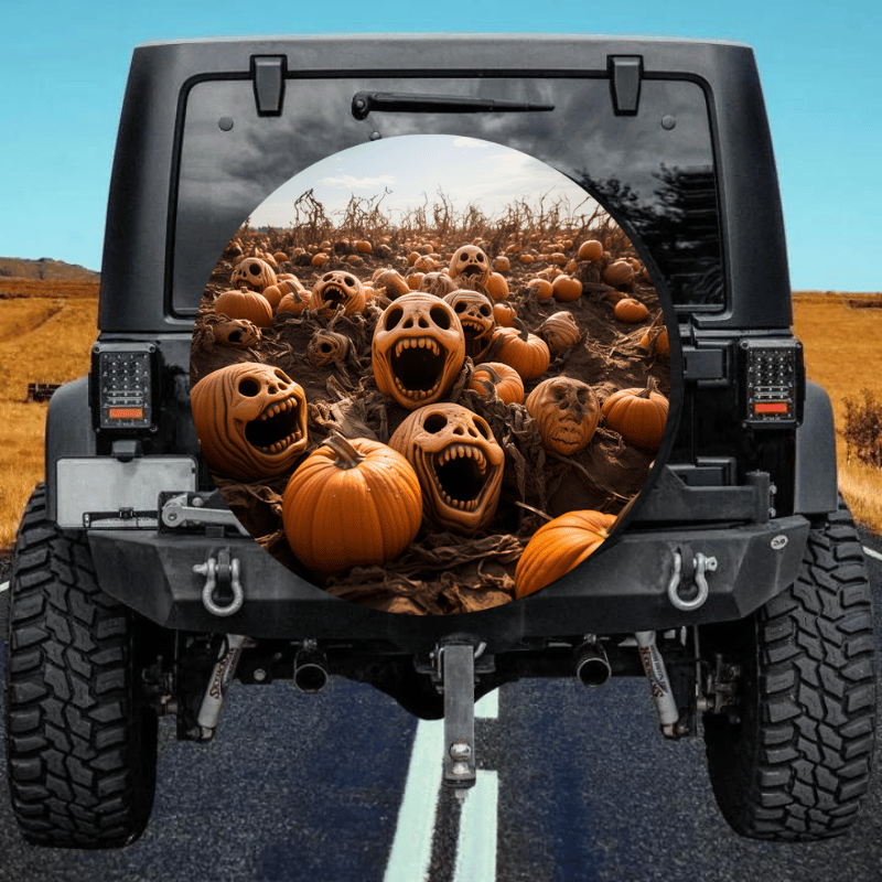 Load image into Gallery viewer, Pumpkin spare tire cover thickened leather universal
