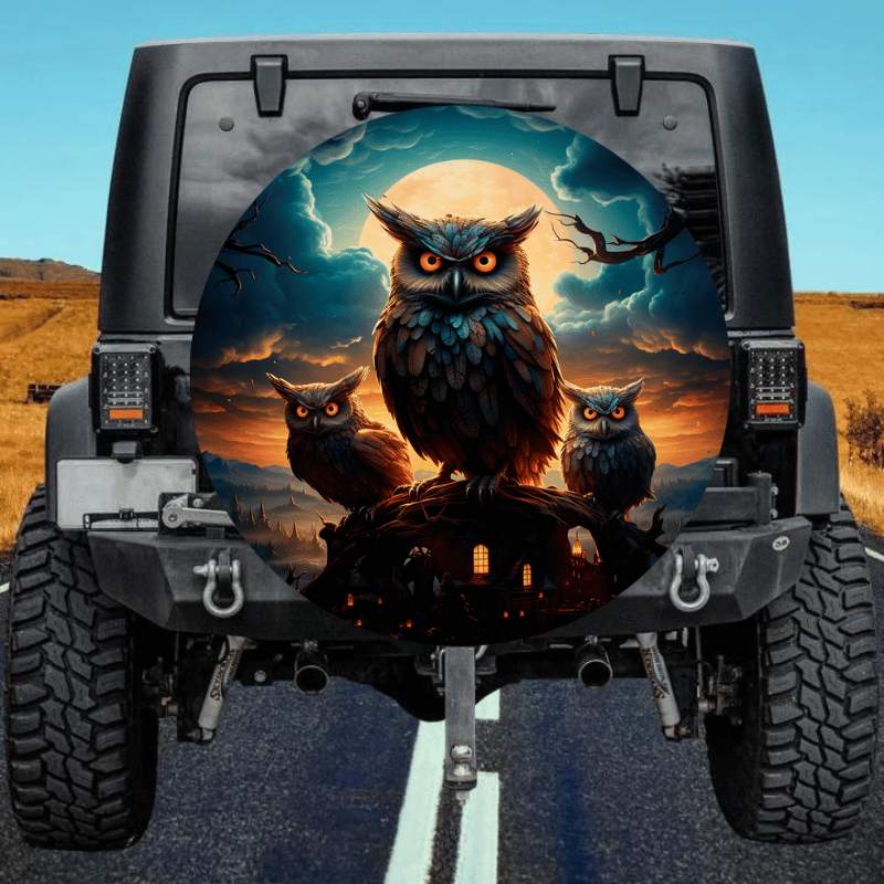 Load image into Gallery viewer, Owls spare tire cover thickened leather universal
