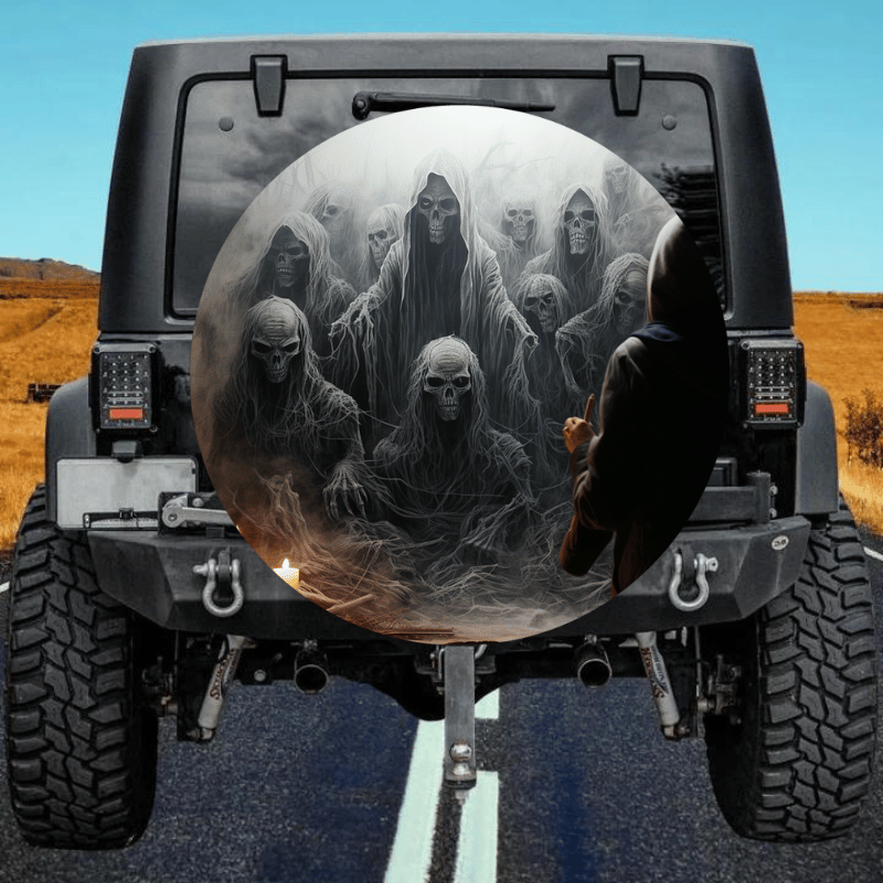 Load image into Gallery viewer, Ghost spare tire cover thickened leather universal
