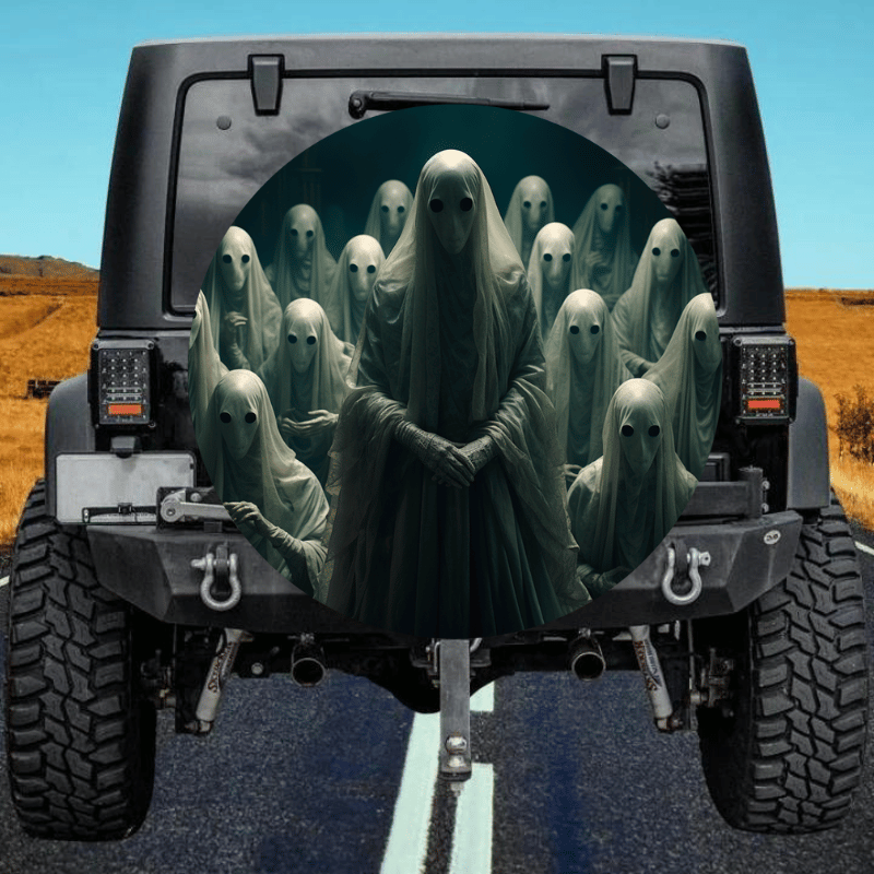 Load image into Gallery viewer, Ghost and gouls spare tire cover thickened leather universal
