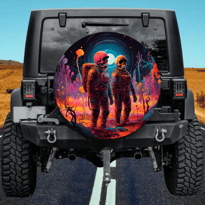 Skull spare tire cover thickened leather universal