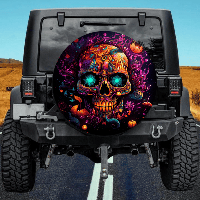 Skull 4 spare tire cover thickened leather universal