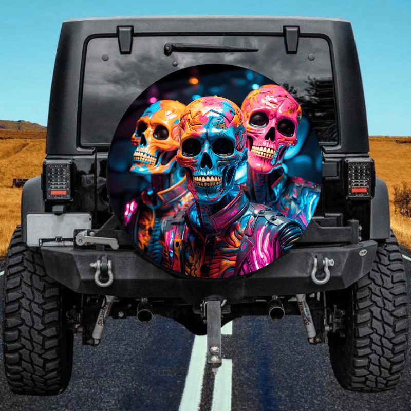 Load image into Gallery viewer, Skeleton spare tire cover thickened leather universal
