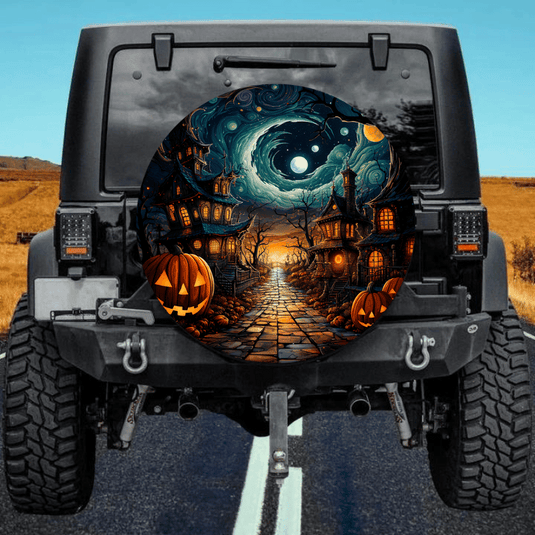 Halloween spare tire cover thickened leather universal