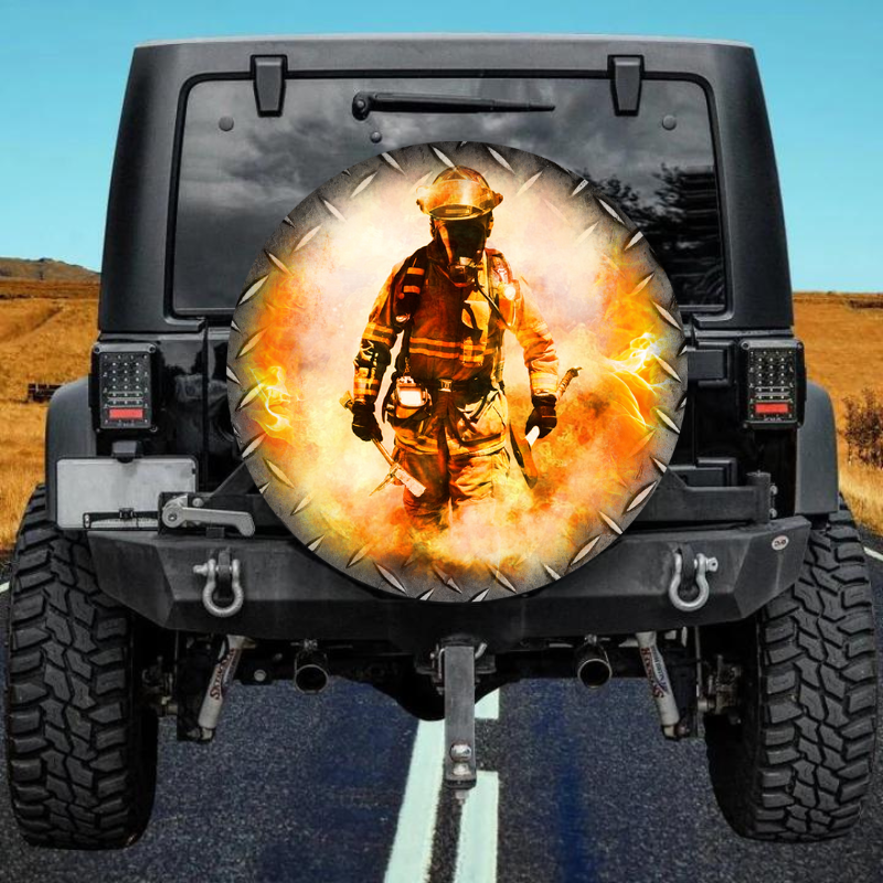 Load image into Gallery viewer, Firefighter 4 spare tire cover thickened leather universal
