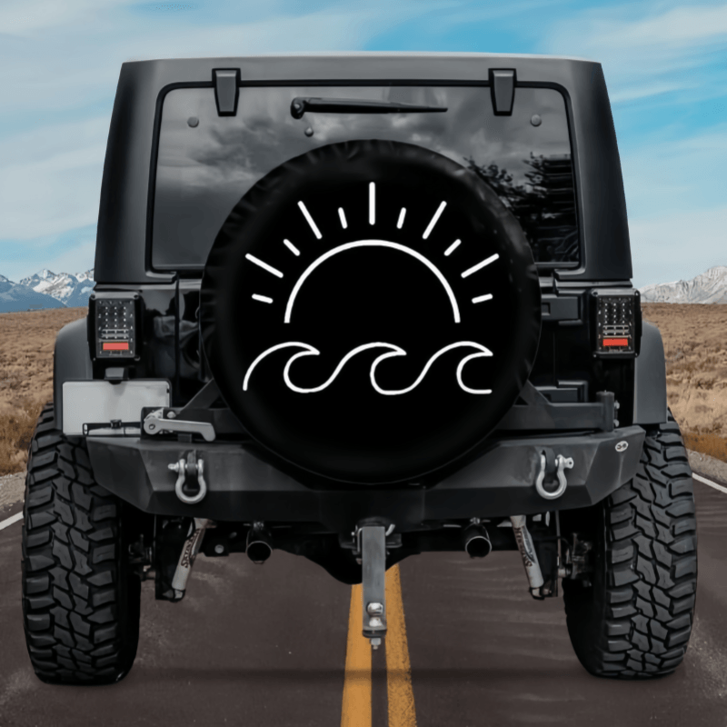 Load image into Gallery viewer, Sun and Waves Spare Tire Cover
