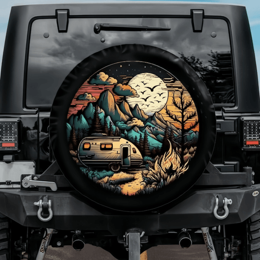 Retro Camping Tire Cover