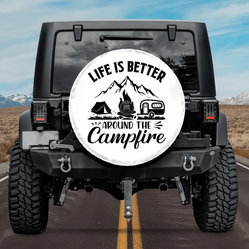 Load image into Gallery viewer, Campfire Tire Cover white
