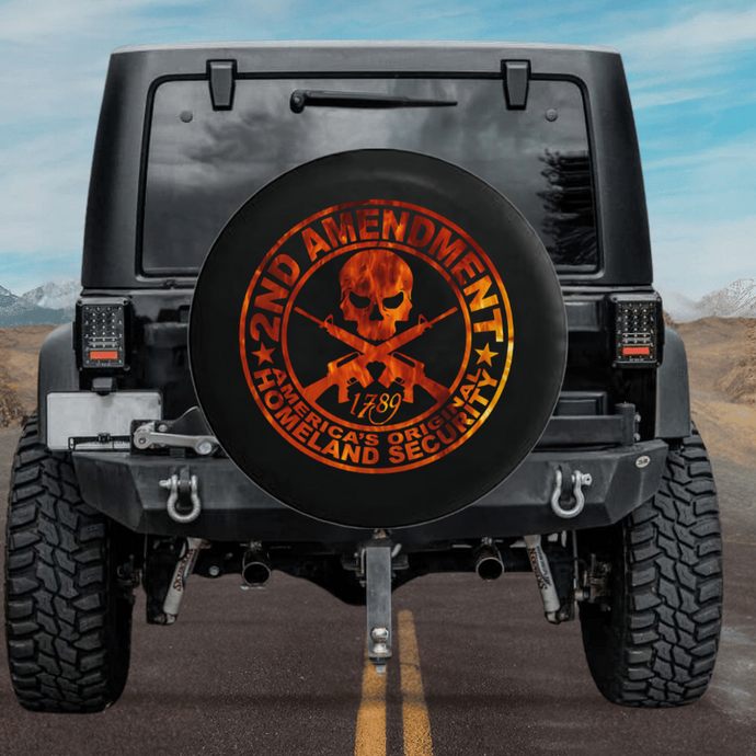 2nd Amendment Homeland Security Skull Fire Flames