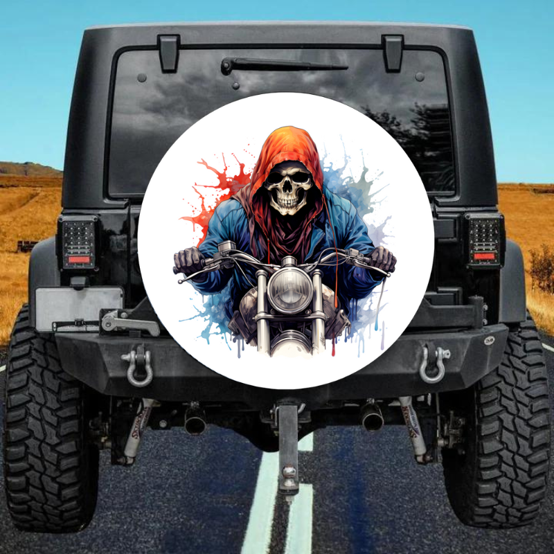 Load image into Gallery viewer, Motorcycle Skeleton design spare tire cover thickened leather universal
