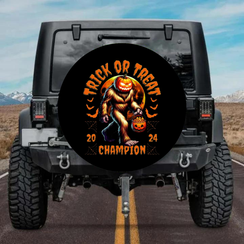 Load image into Gallery viewer, Bigfoot trick or treat champion skull spare tire cover thickened leather universal
