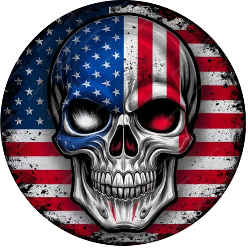 Load image into Gallery viewer, Flag and skull spare tire cover thickened leather universal
