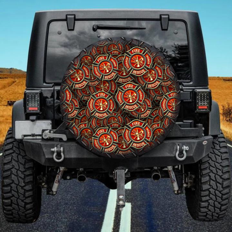 Load image into Gallery viewer, Firefighter 21 spare tire cover thickened leather universal
