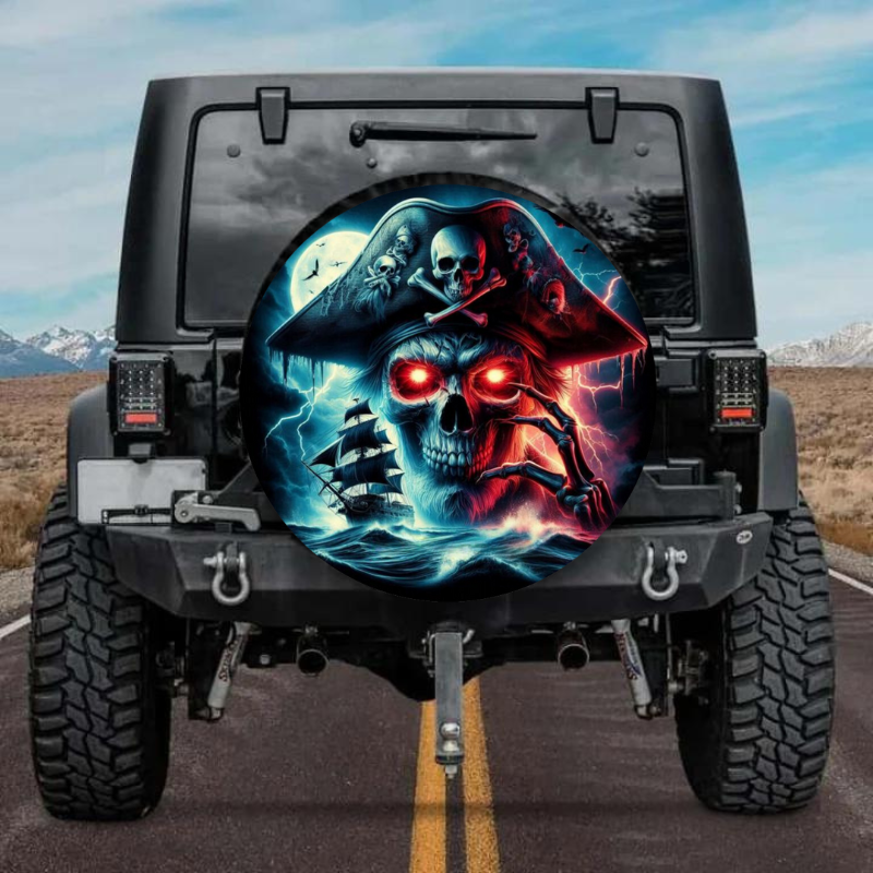 Load image into Gallery viewer, pirate spare tire cover thickened leather universal
