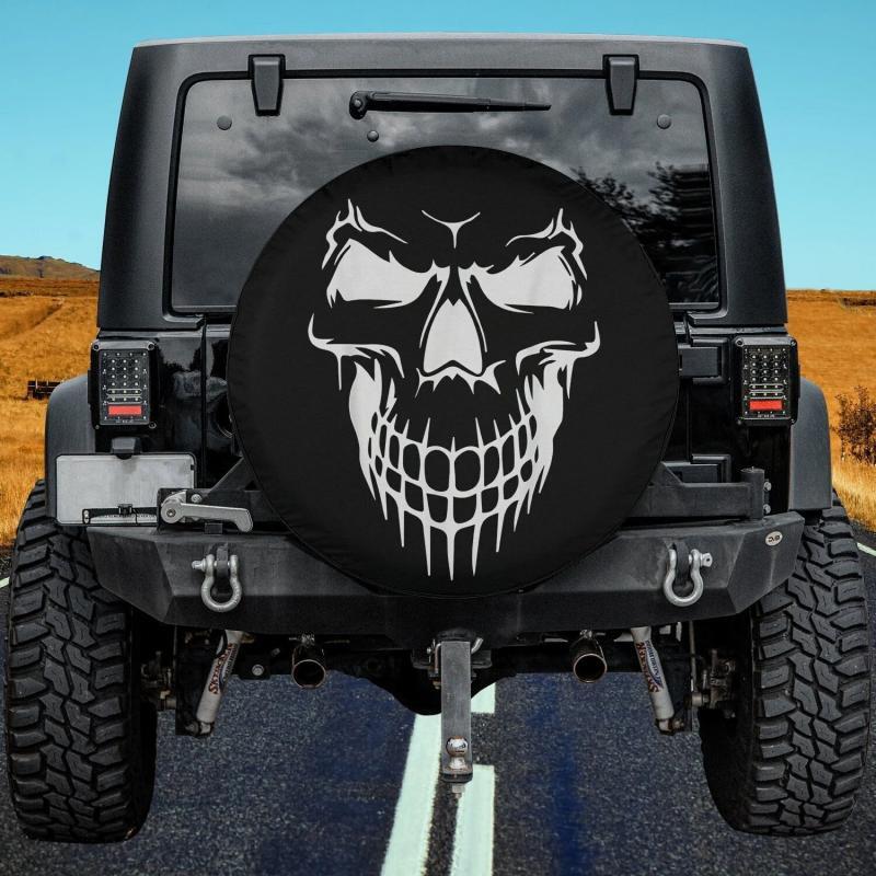 Load image into Gallery viewer, Halloween - Funny Skeleton Skull Scary Face Spare Tire Cover Thickening Leather Universal
