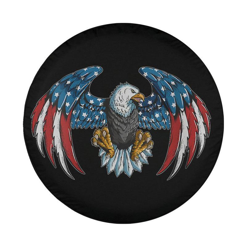 Load image into Gallery viewer, Bird Of Prey America Flag Eagle Bald Eagle Bird Of Prey Spare Tire Cover Thickening Leather Universal
